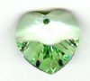 1 14mm Preciosa Light Green Heart